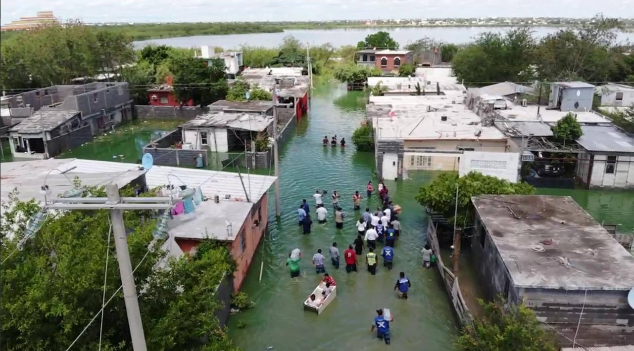 Foto: inundación en Reynosa, Tamaulipas, 26 de junio 2019. Twitter @reyayuntamiento