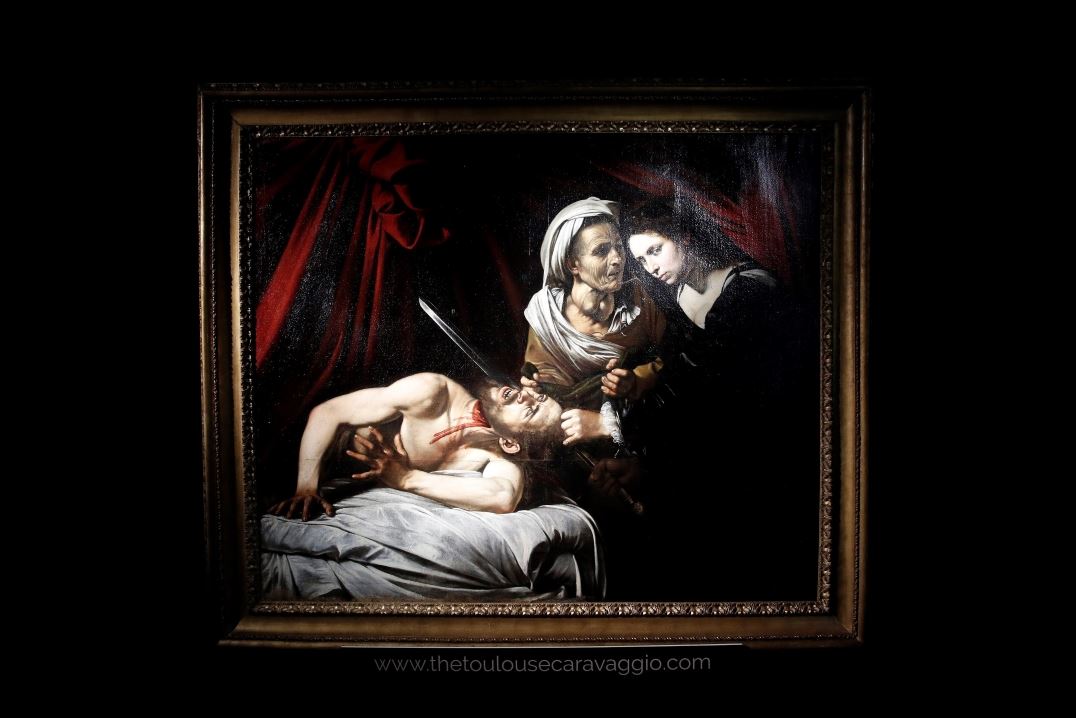 fOTO: La obra "Judit y Holofernes" (1607), del Caravaggio, durante la presentación de su subasta en la casa Drouot, en París, 14 junio 2019