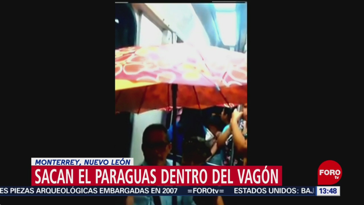 FOTO. Llueve dentro de los vagones del Metro en Nuevo León