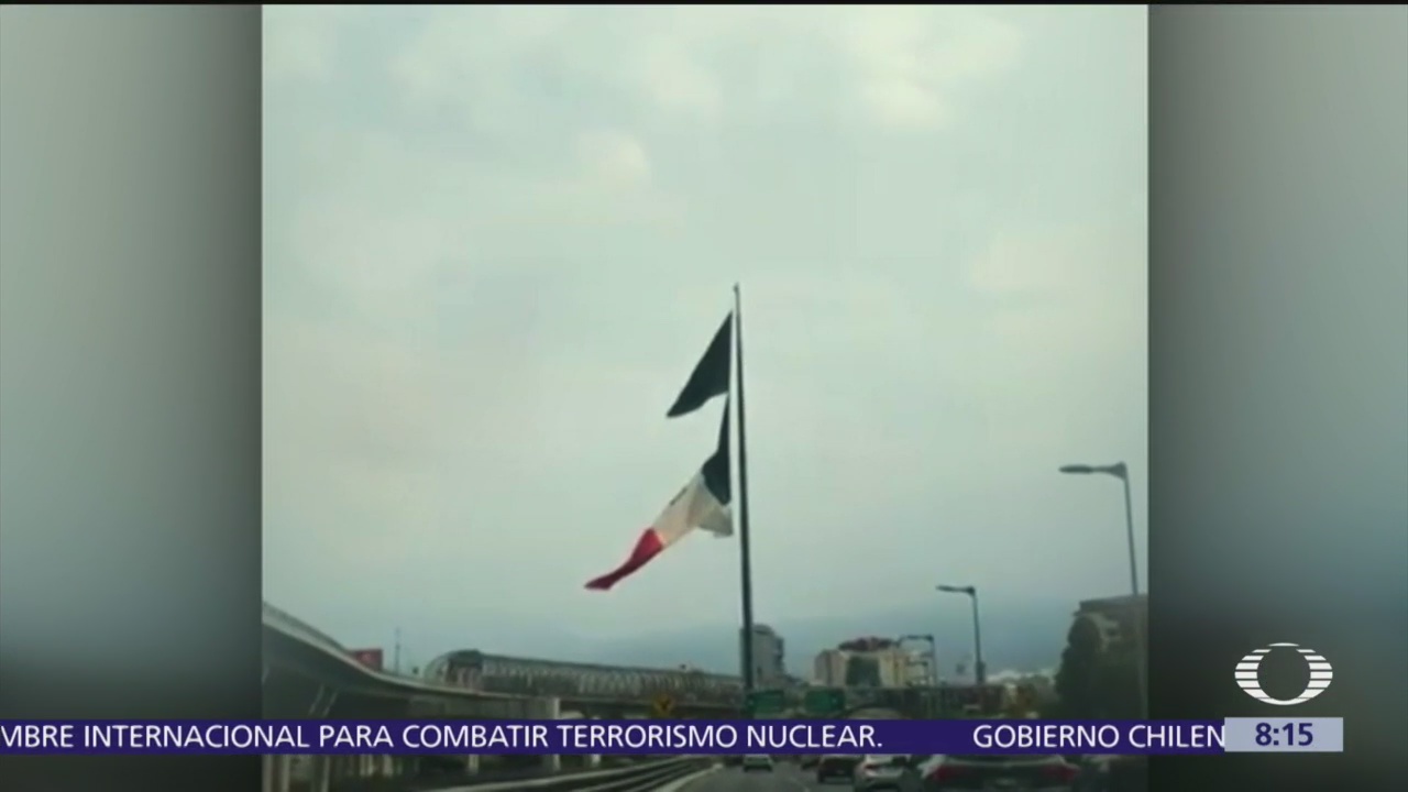 Lluvias en CDMX desgarran bandera monumental de San Jerónimo