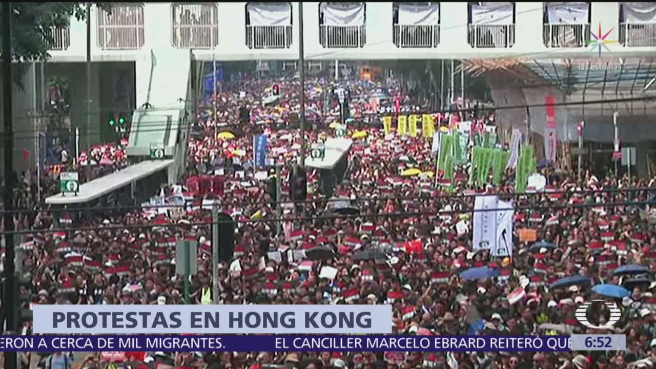 Megamanifestación en Hong Kong por ley de extradiciones a China