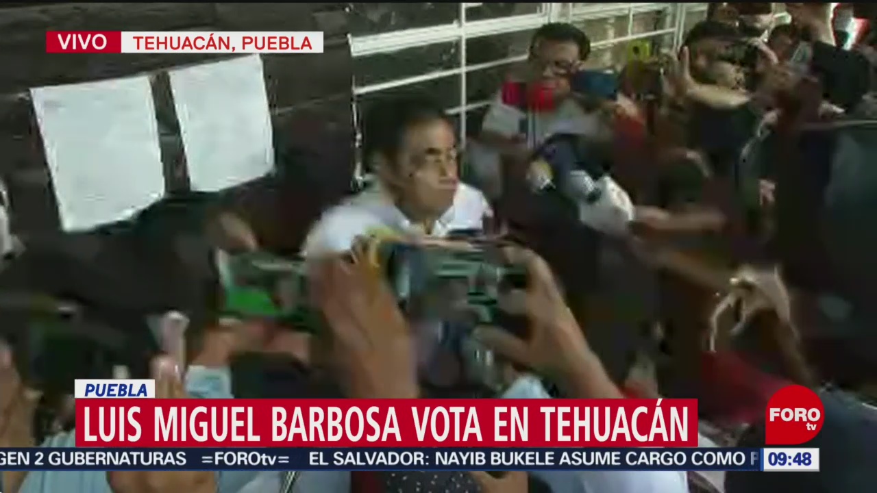FOTO: Miguel Barbosa, candidato a la gubernatura de Puebla, habla sobre las elecciones, 2 Junio 2019