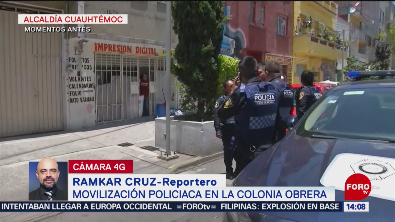 Foto: Movilización policiaca por balacera en colonia Obrera, CDMX