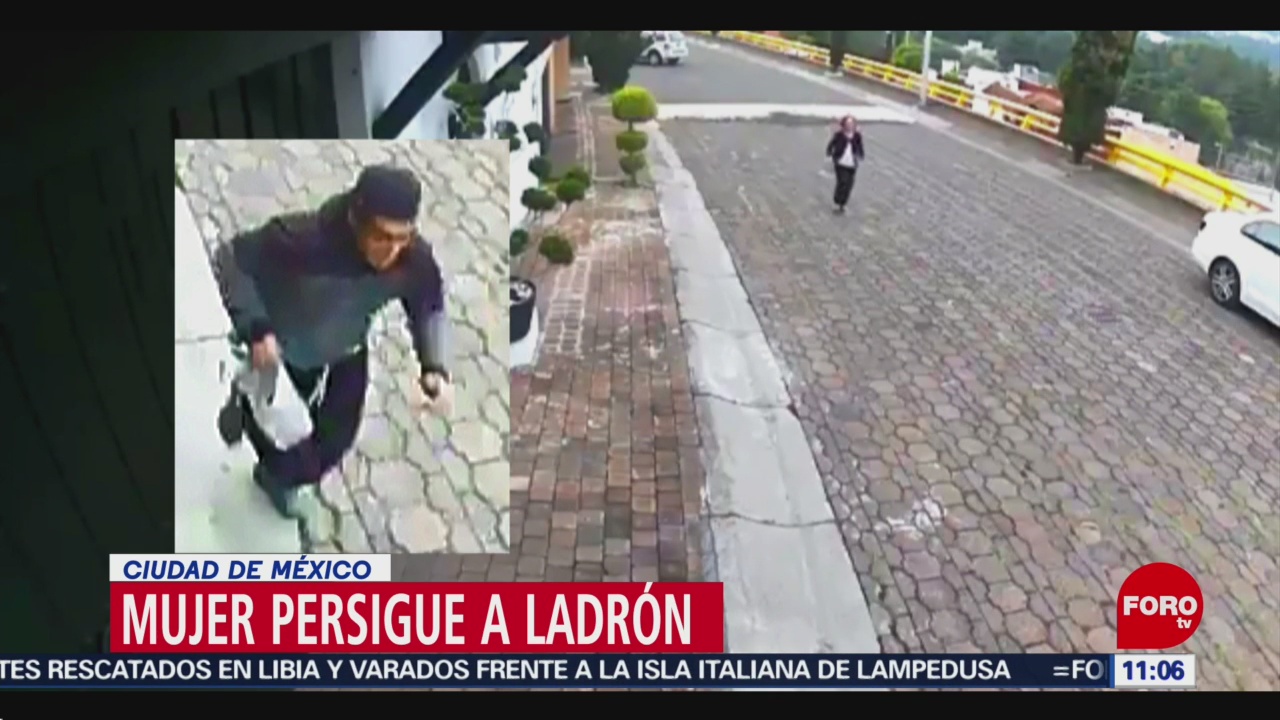 Mujer de la tercera edad persigue a ladrón en la Ciudad de México