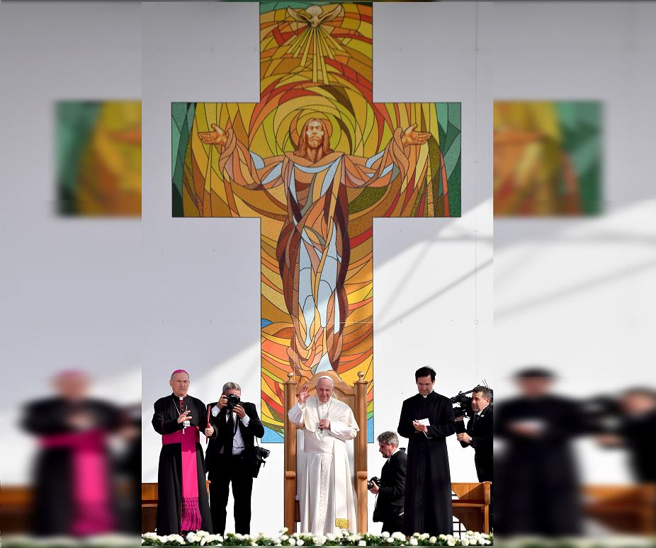 El papa Francisco durante su visita en Rumania, 1 JUNIO 2019