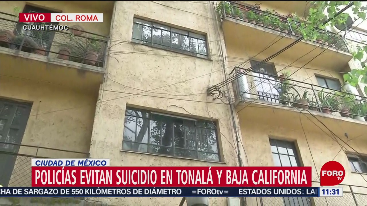 Policías CDMX evitan suicidio de un hombre en la colonia Roma