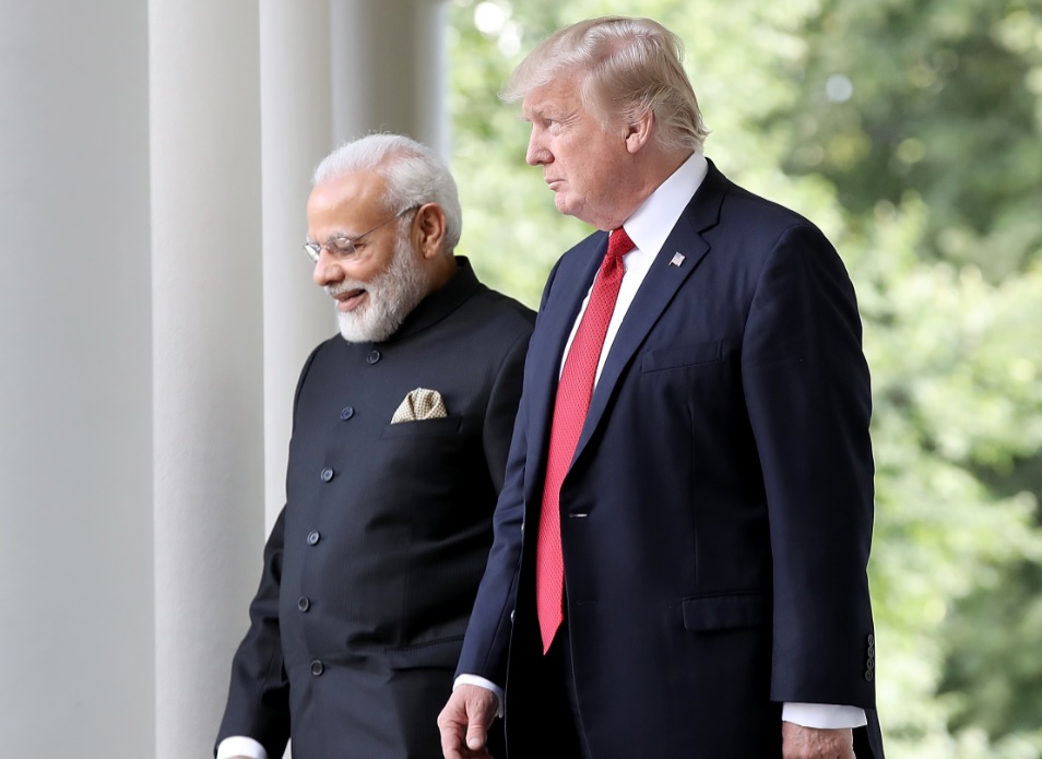 Foto: El primer ministro indio, Narendra Modi, con el presidente de Estados Unidos, Donald Trump, durante una visita a Washington en 2017, junio 16 de 2019 (Getty Images)