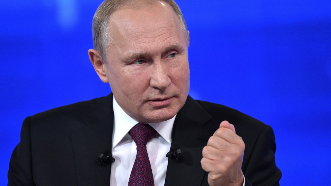 FOTO Vladimir Putin, presidente de Rusia, realiza su Línea Directa en TV, y sufre ciberataque (EFE 20 junio 2019 rusia)