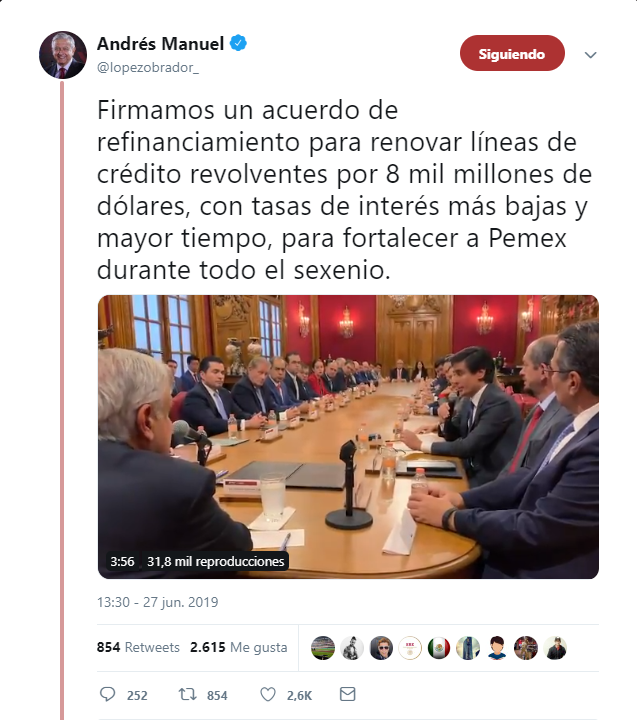 Bancos mexicanos firman préstamos por 8 mil mdd a Pemex 