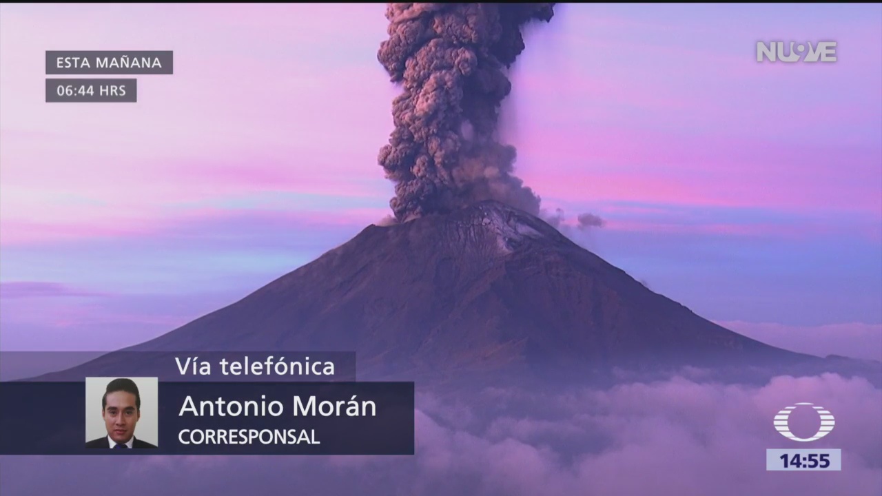 Reportan caída de ceniza en Puebla tras segunda explosión del Popocatépetl