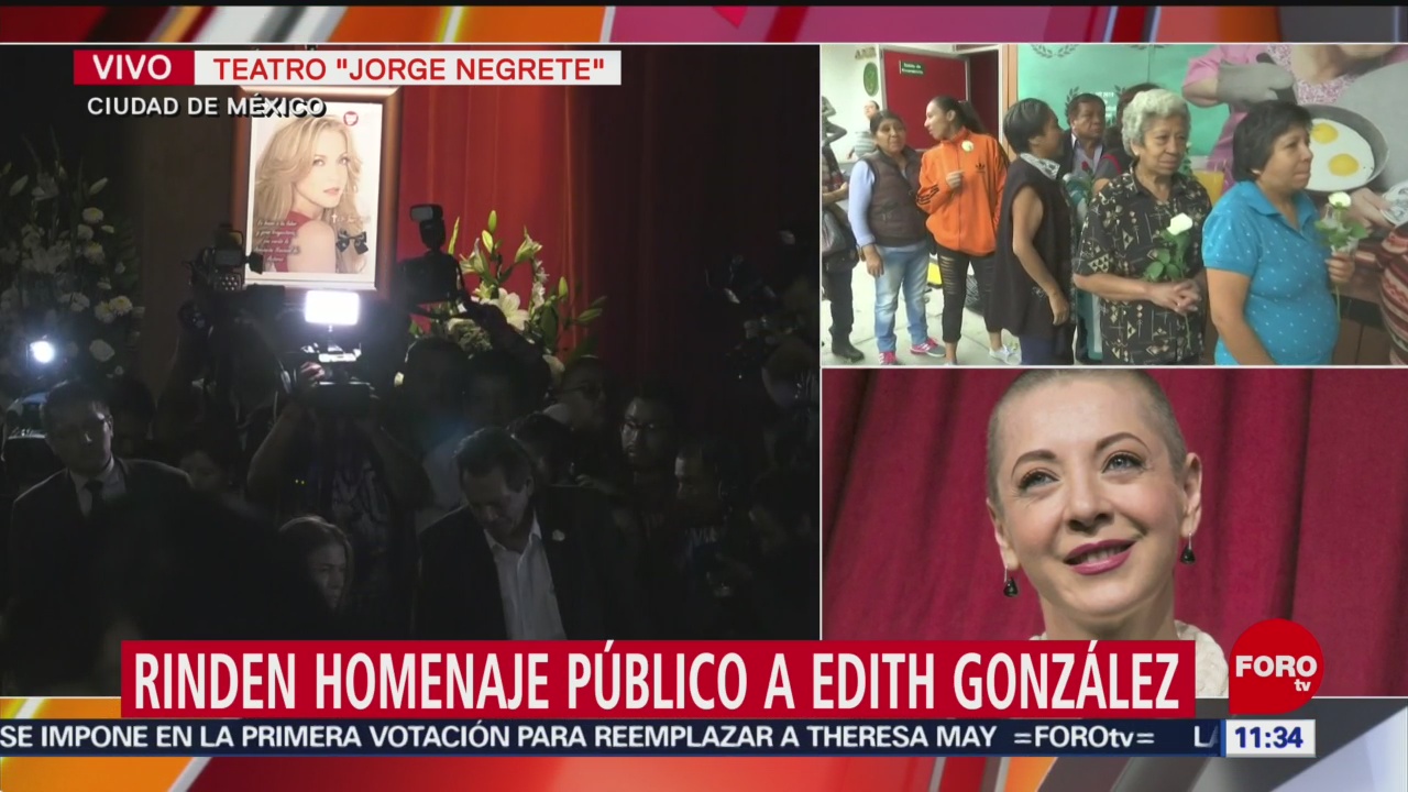 Rinden homenaje público a Edith González en Teatro Jorge Negrete
