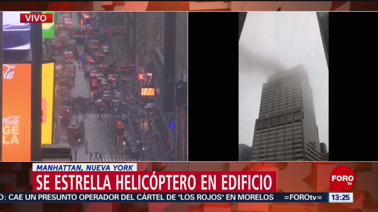 FOTO: Se estrella helicóptero en edificio de Manhattan, Nueva York