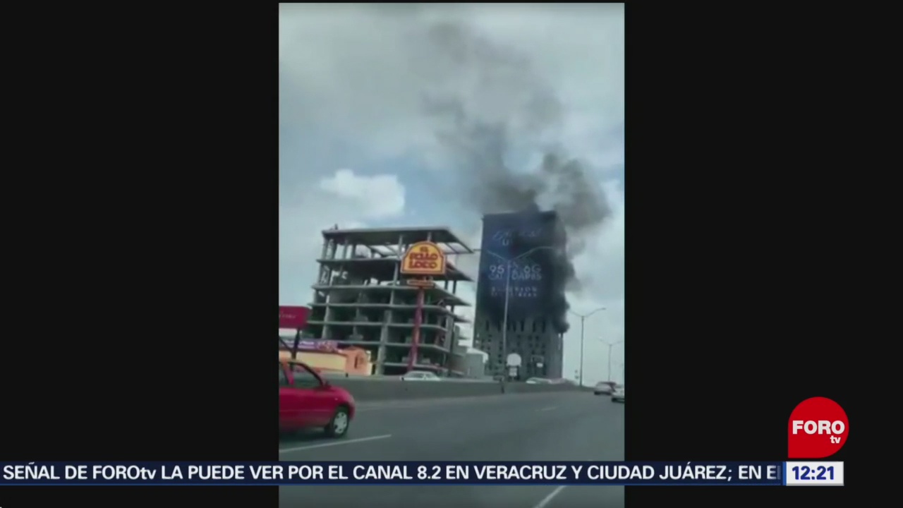 Se incendia edificio en construcción en Monterrey, Nuevo León