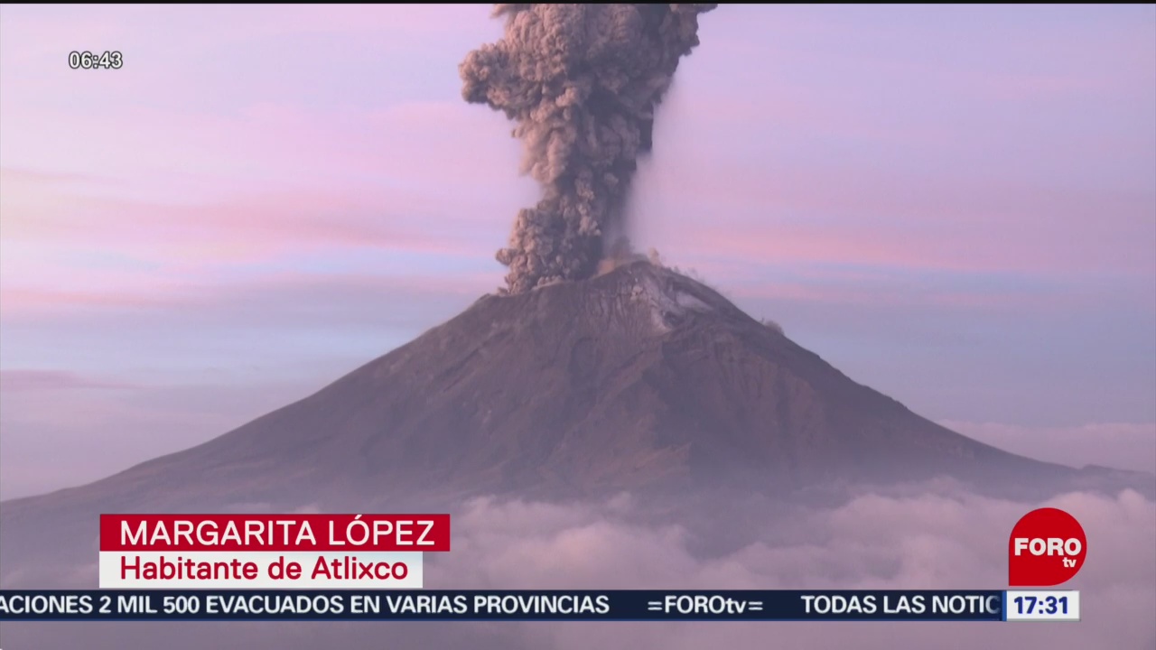 FOTO: Se incrementa la actividad del volcán Popocatépetl