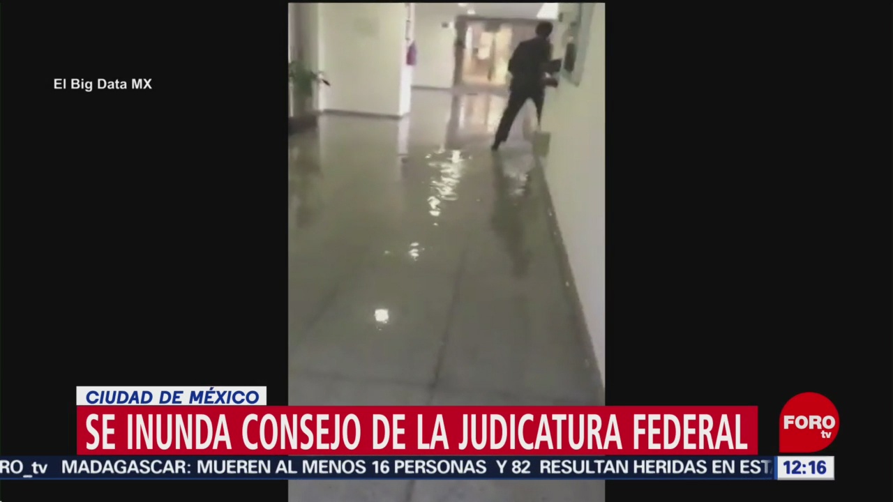 Se inunda sede del Consejo de la Judicatura Federal, en CDMX