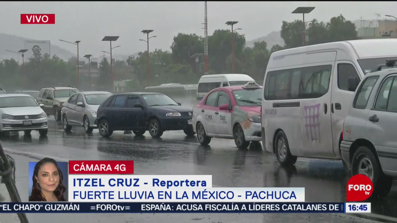 Foto: Se registra fuerte lluvia en la México-Pachuca