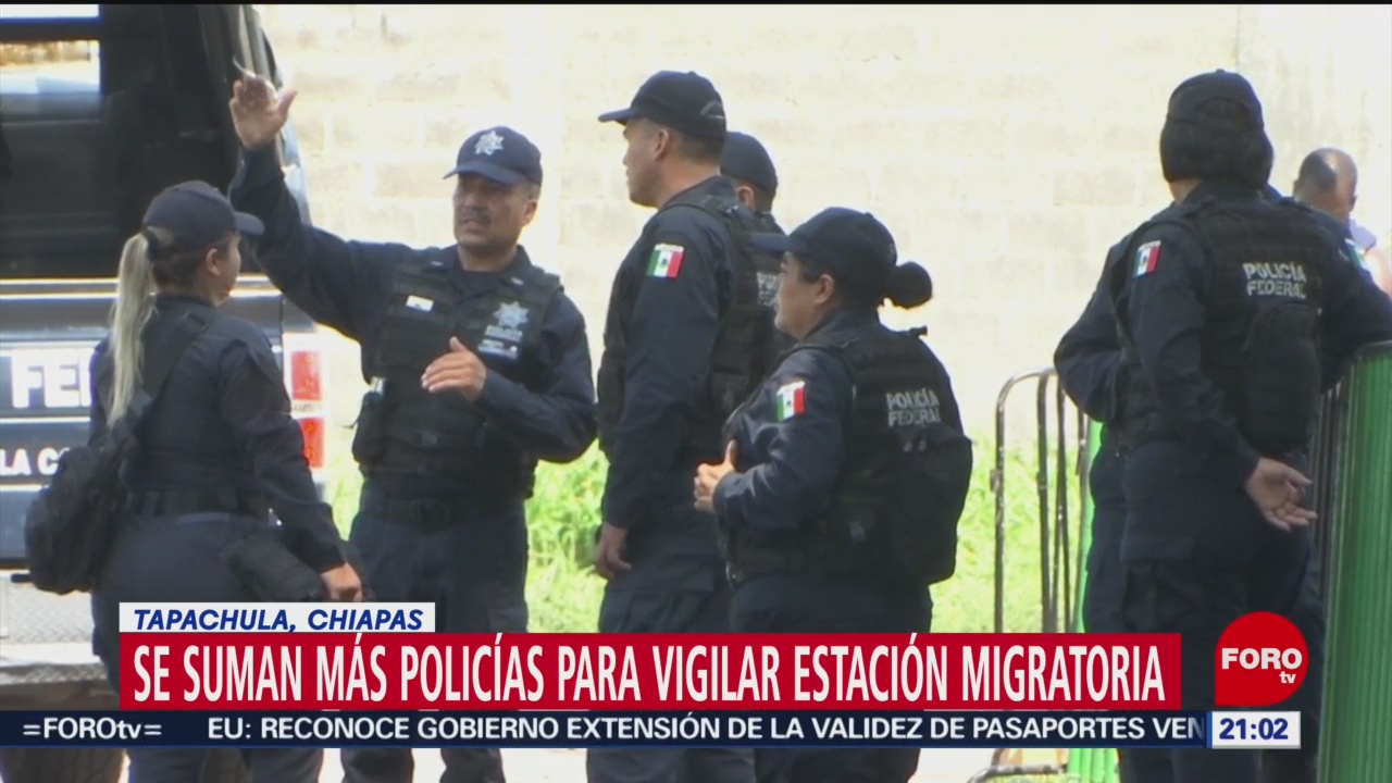 Foto: Policías Vigilar Estación Migratoria Chiapas 9 Junio 2019
