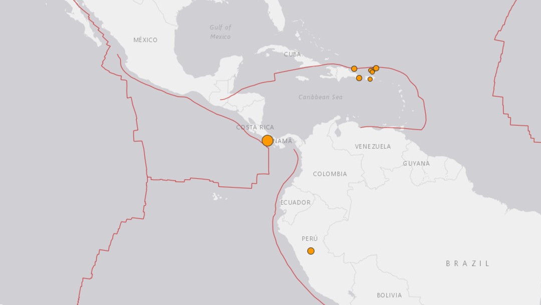 Foto: Mapa sobre sismo en frontera entre Panamá y Costa Rica,26 de junio de 2019,
