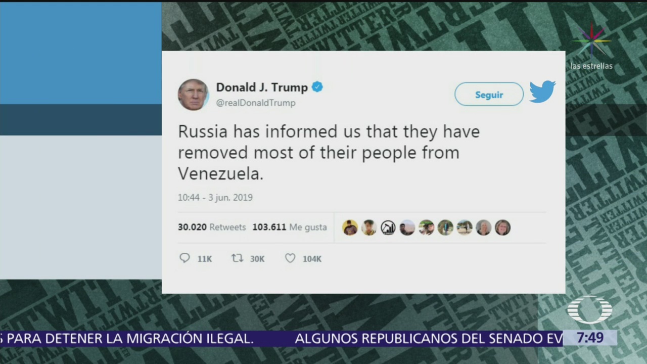 Trump: Rusia retiró a su gente de Venezuela