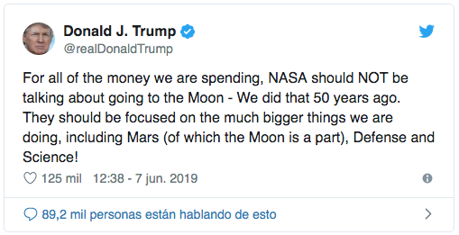 Foto La Luna es parte de Marte: Trump 10 junio 2019