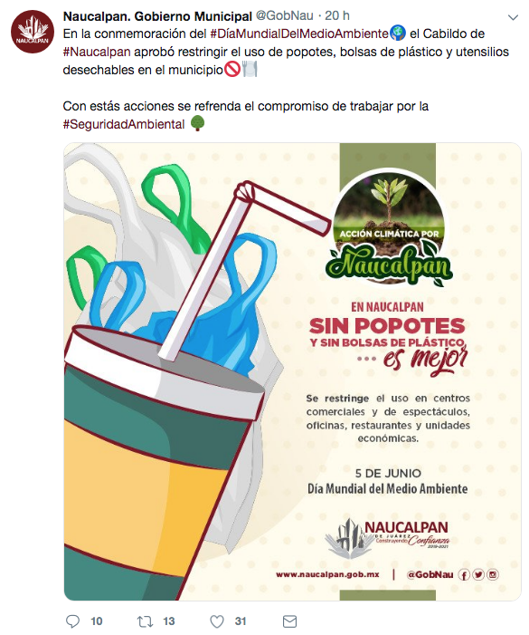Foto Prohíben uso de bolsas de plástico y popotes en Naucalpan 6 junio 2019