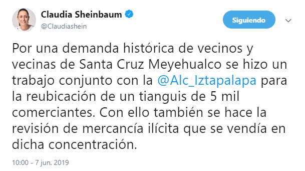 IMAGEN En Iztapalapa, impiden a comerciantes poner el tianguis de Santa Cruz Meyehualco (Twitter 7 junio 2019 cdmx)