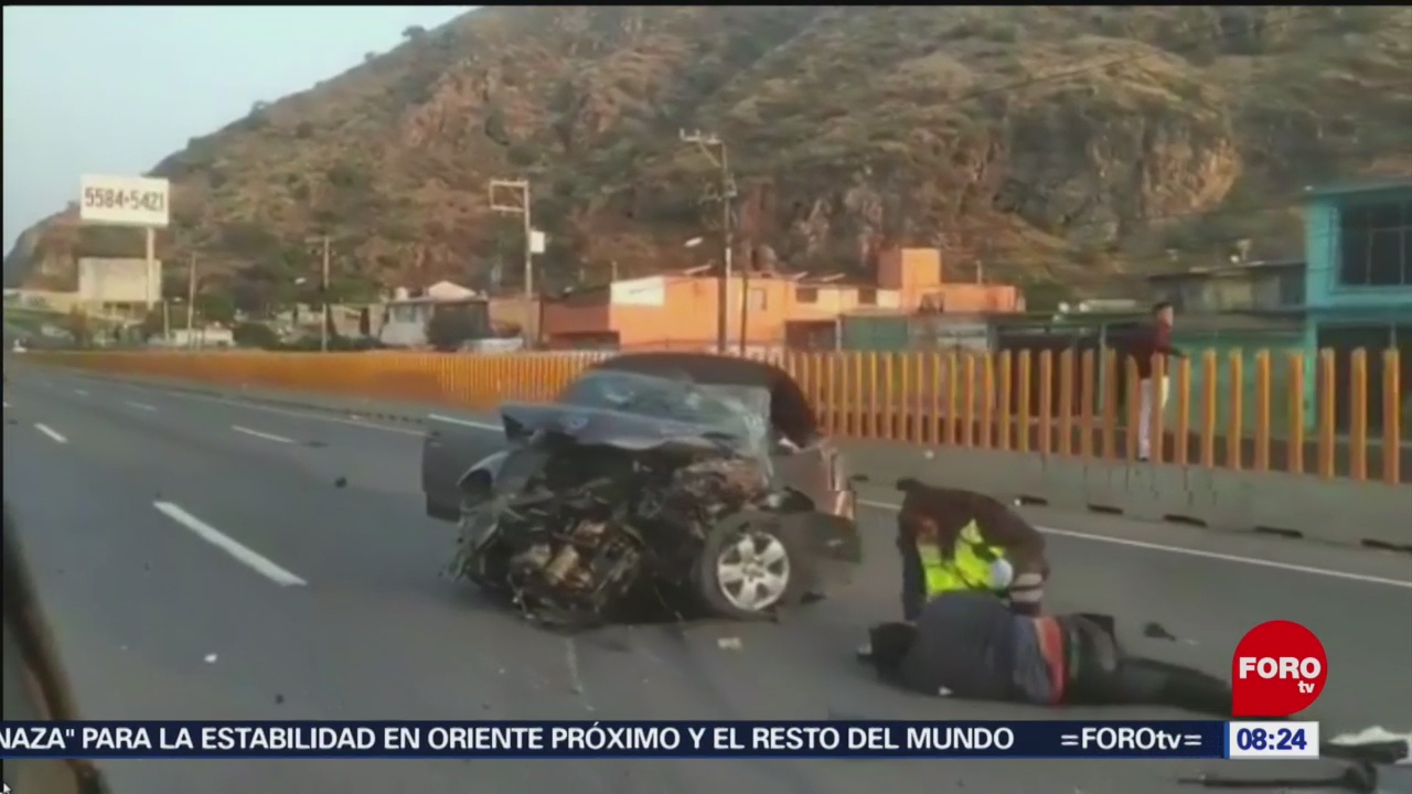 FOTO: Un lesionado por accidente en la Autopista México-Puebla, 16 Junio 2019