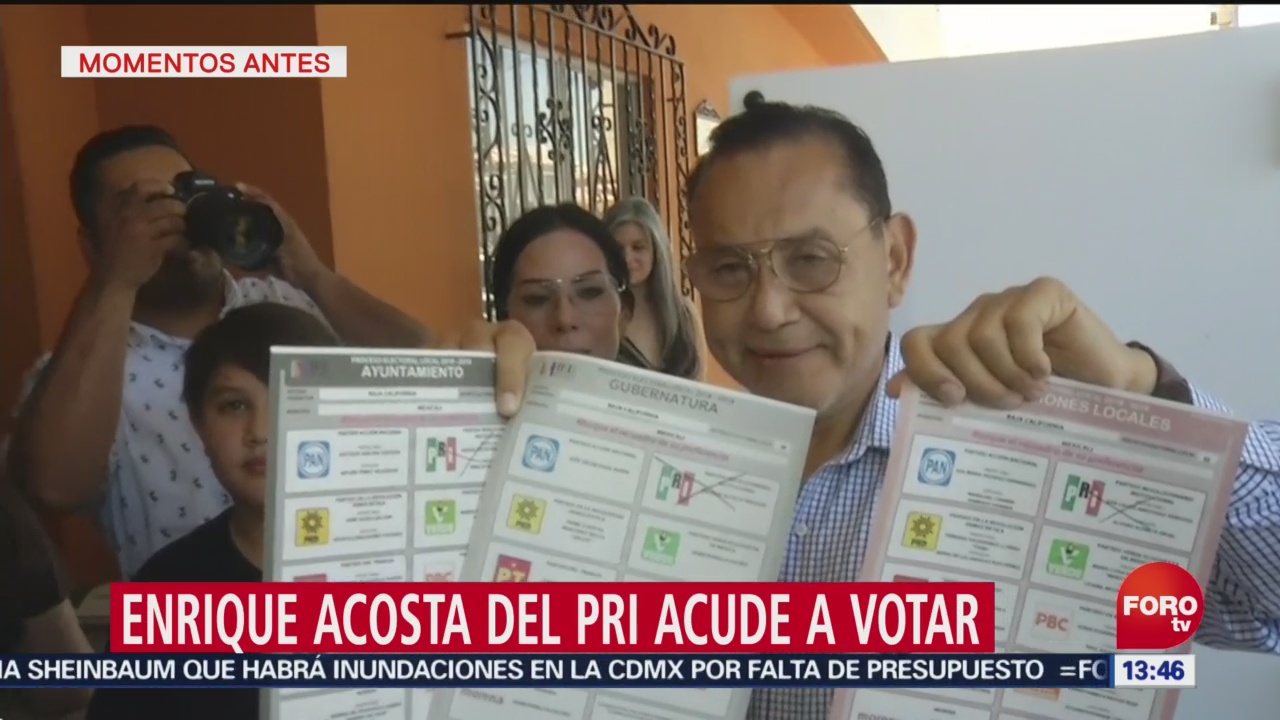 FOTO: Vota Enrique Acosta, candidato del PRI a la gubernatura de Baja California, 2 Junio 2019