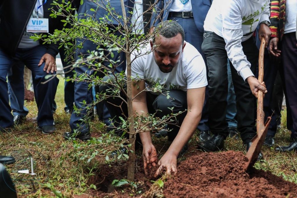 Foto: Abiy Ahmed primer ministro de etiopía en la Green Lecagy Iniciativ. 31 julio 2019