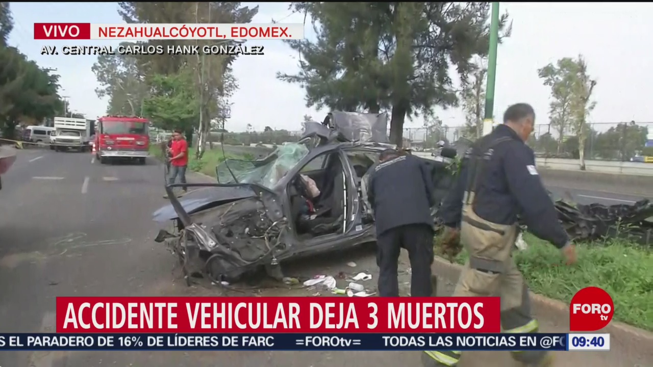 FOTO: Accidente vehicular deja tres muertos en Nezahualcóyotl, Edomex, 21 Julio 2019