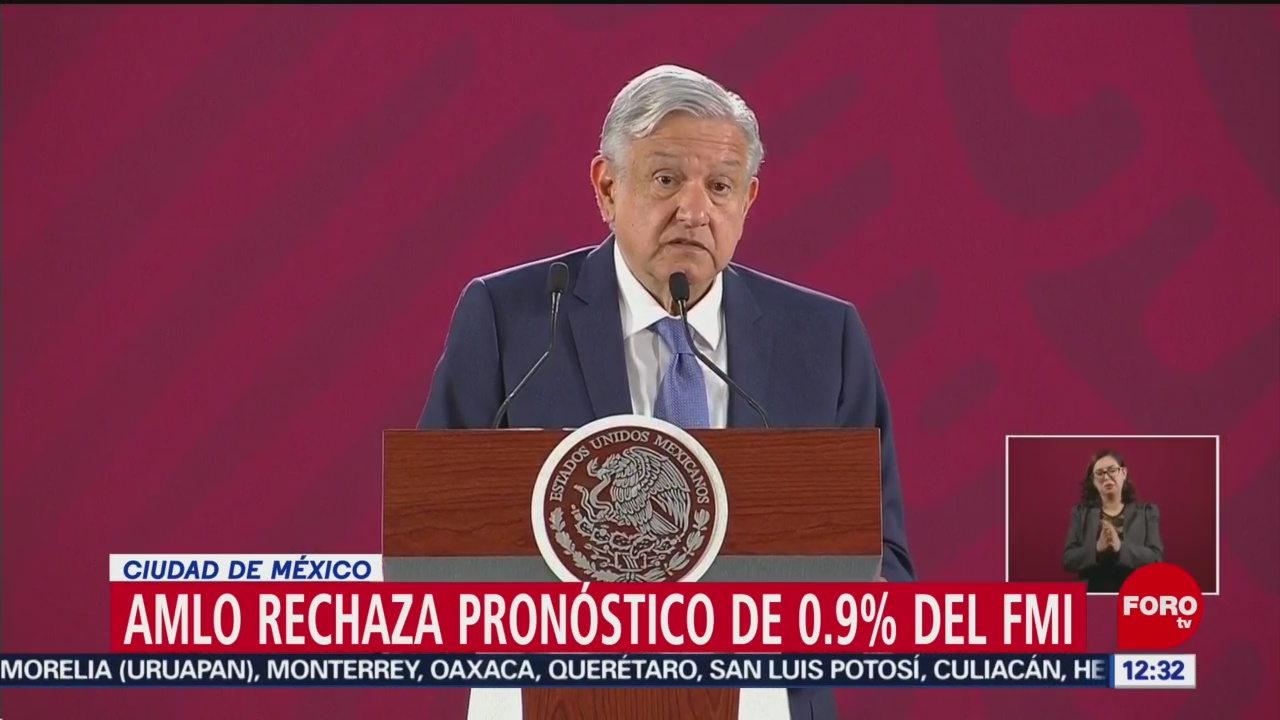 AMLO rechaza reducción de FMI al pronóstico de crecimiento de México