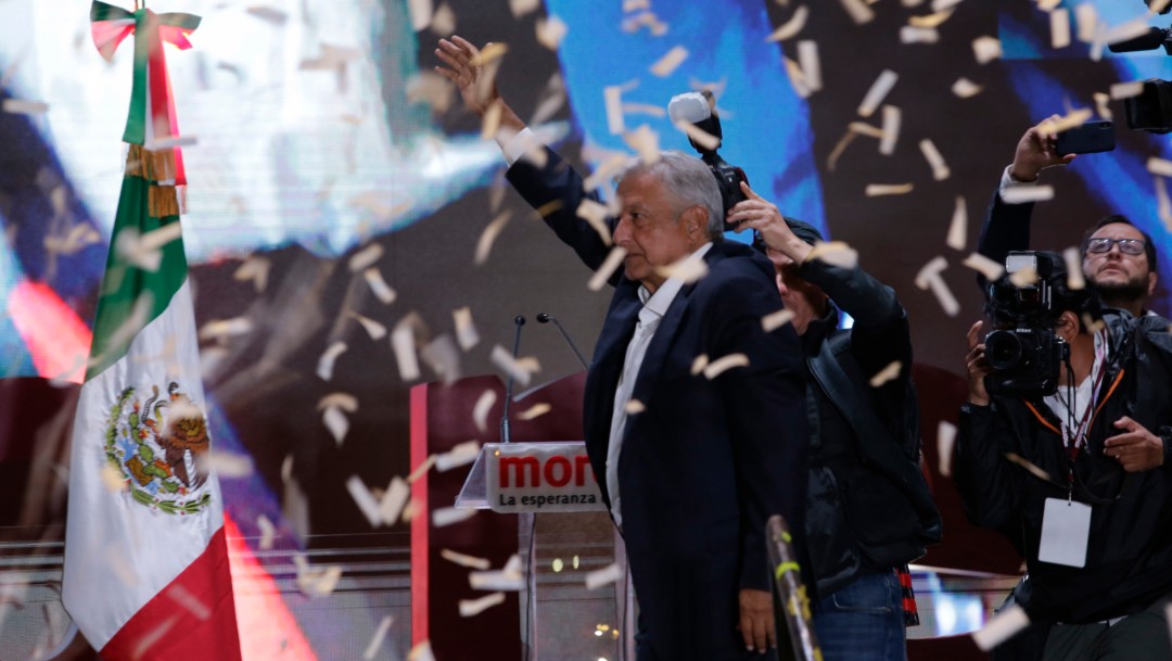 Foto:AMLO celebraba su triunfo el 1 de julio de 2018, Ciudad de México 