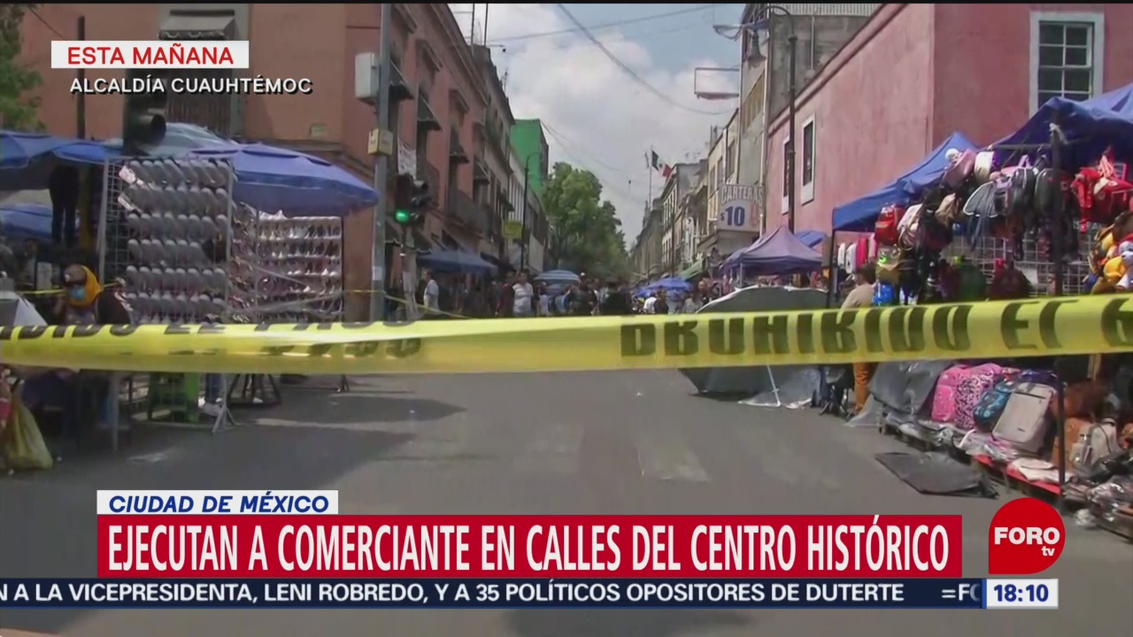 Asesinan a comerciante en el Centro Histórico, CDMX