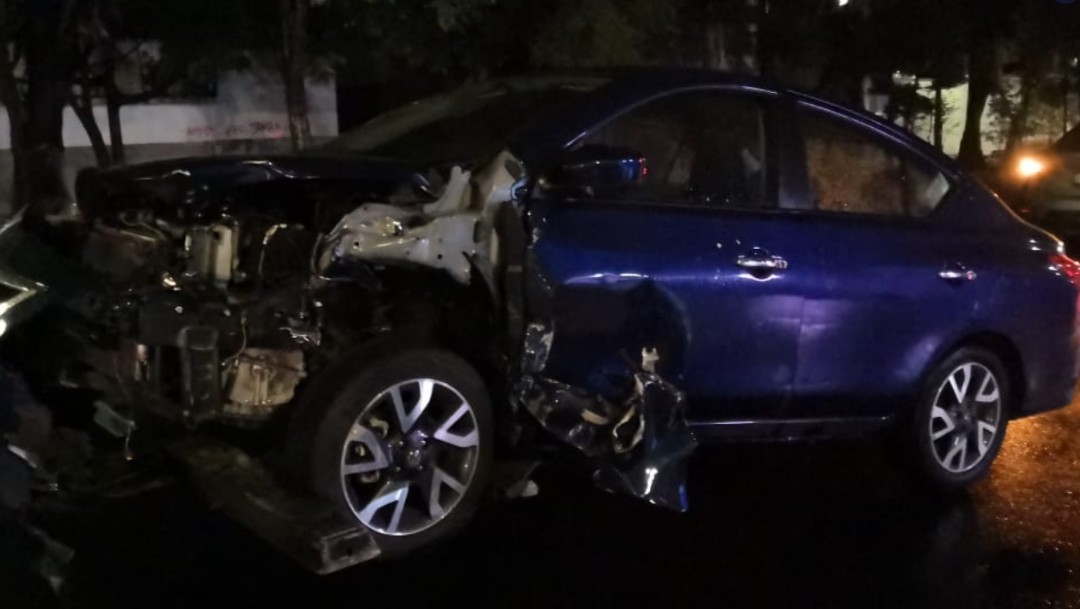 Foto: Auto choca con patrulla, 26 de julio de 2019, Ciudad de México