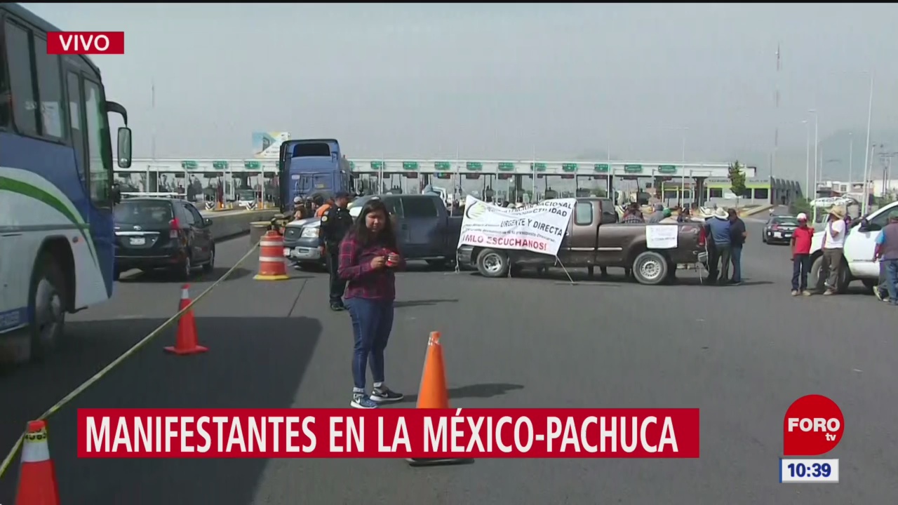 Autopista México-Pachuca, tomada por campesinos