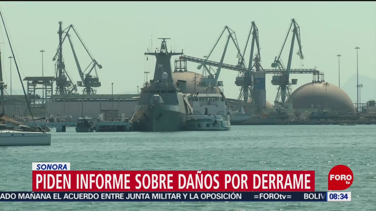 FOTO: Autoridades de Guaymas piden informe sobre daños por derrame en Mar de Cortés, 13 Julio 2019