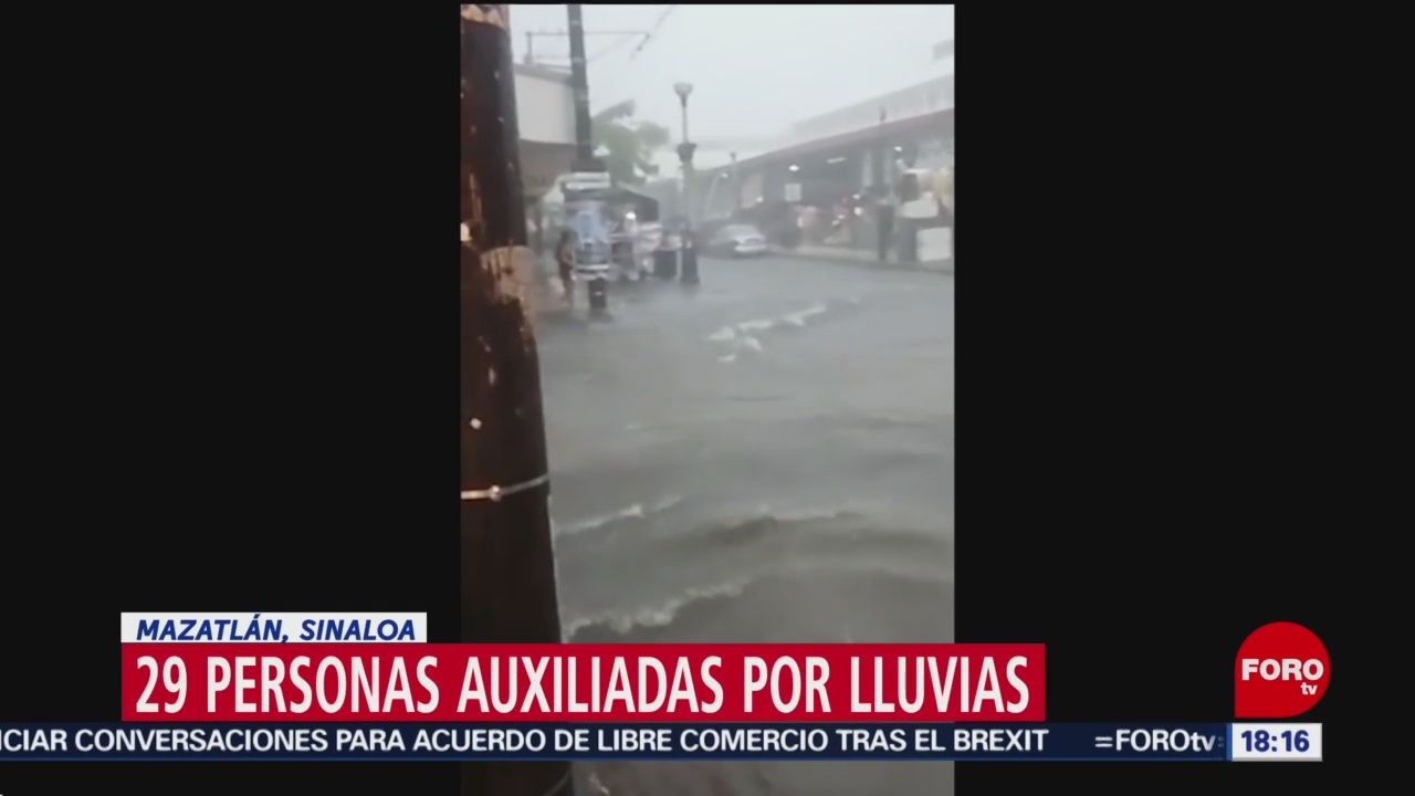 FOTO: Auxilian a 29 personas por fuertes lluvias en Mazatlán, 27 Julio 2019