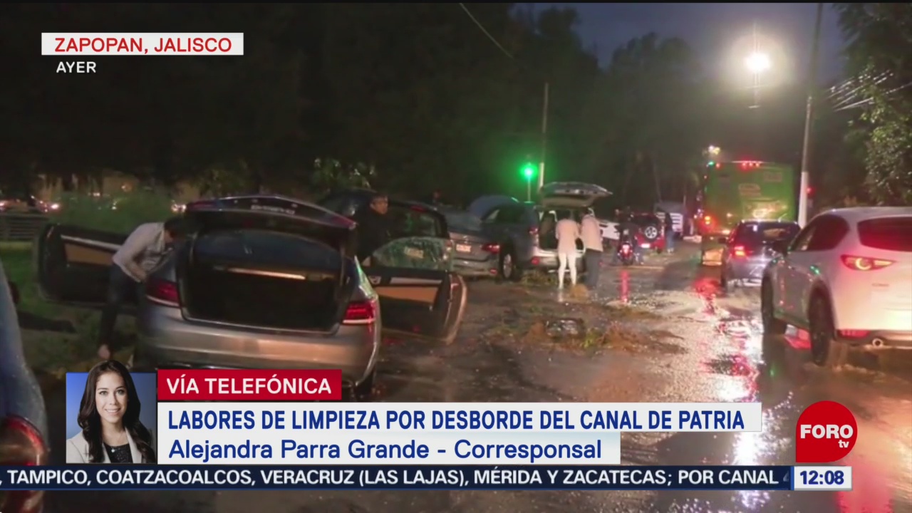 Avanza limpieza tras desbordamiento del canal de Patria, en Guadalajara