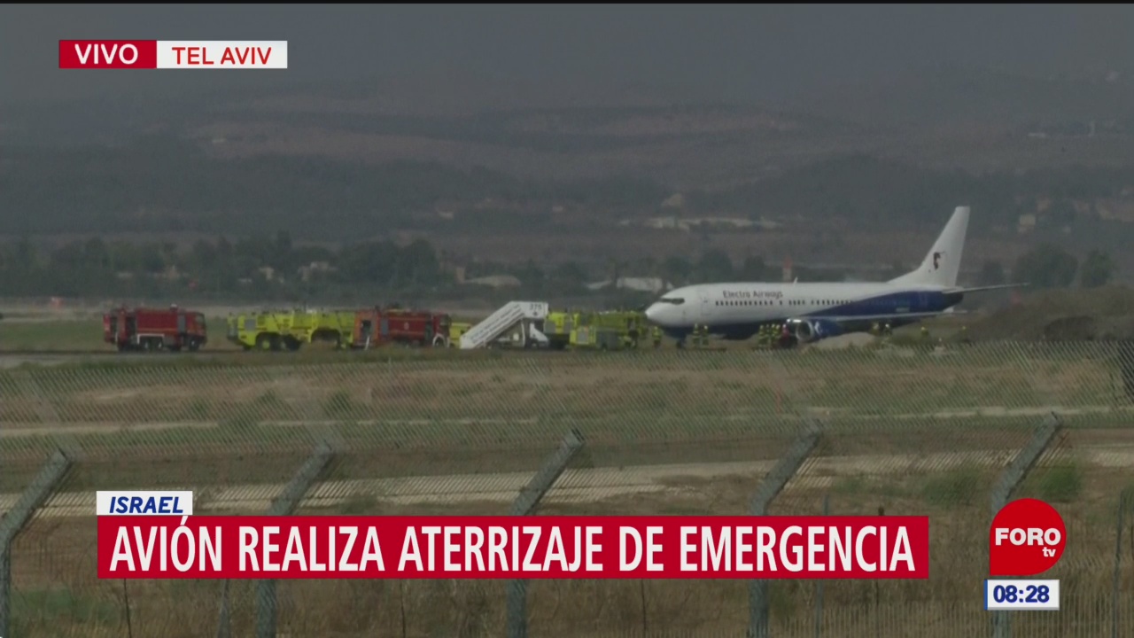 Avión aterriza de emergencia en Israel