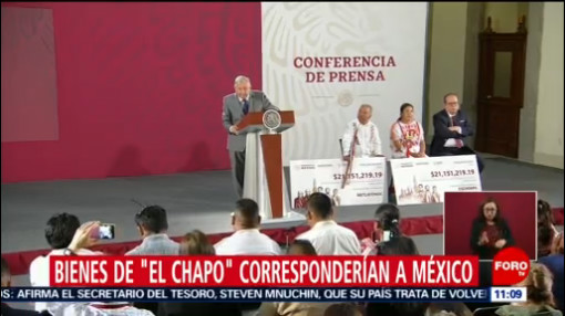 Bienes de ‘El Chapo’ corresponderían a México, dice AMLO