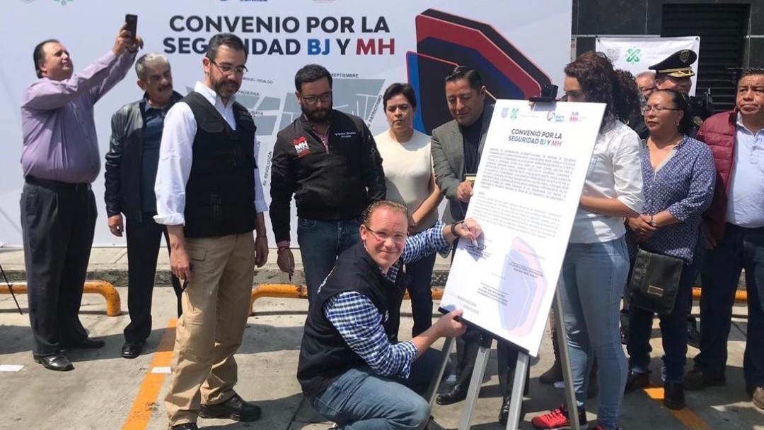Foto: Autoridades de Benito Juárez y Miguel Hidalgo trabajarán juntas para combatir el crimen en cinco colonias que limitan entre ambas alcaldías, julio 14 de 2019 (Twitter: @STaboadaMx)