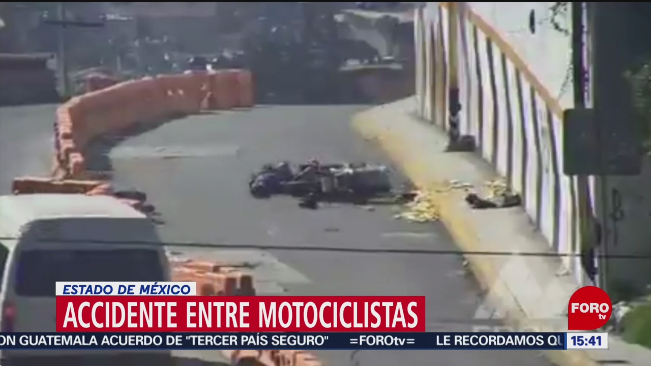 FOTO: Captan choque entre motociclistas en el Estado de México, 28 Julio 2019