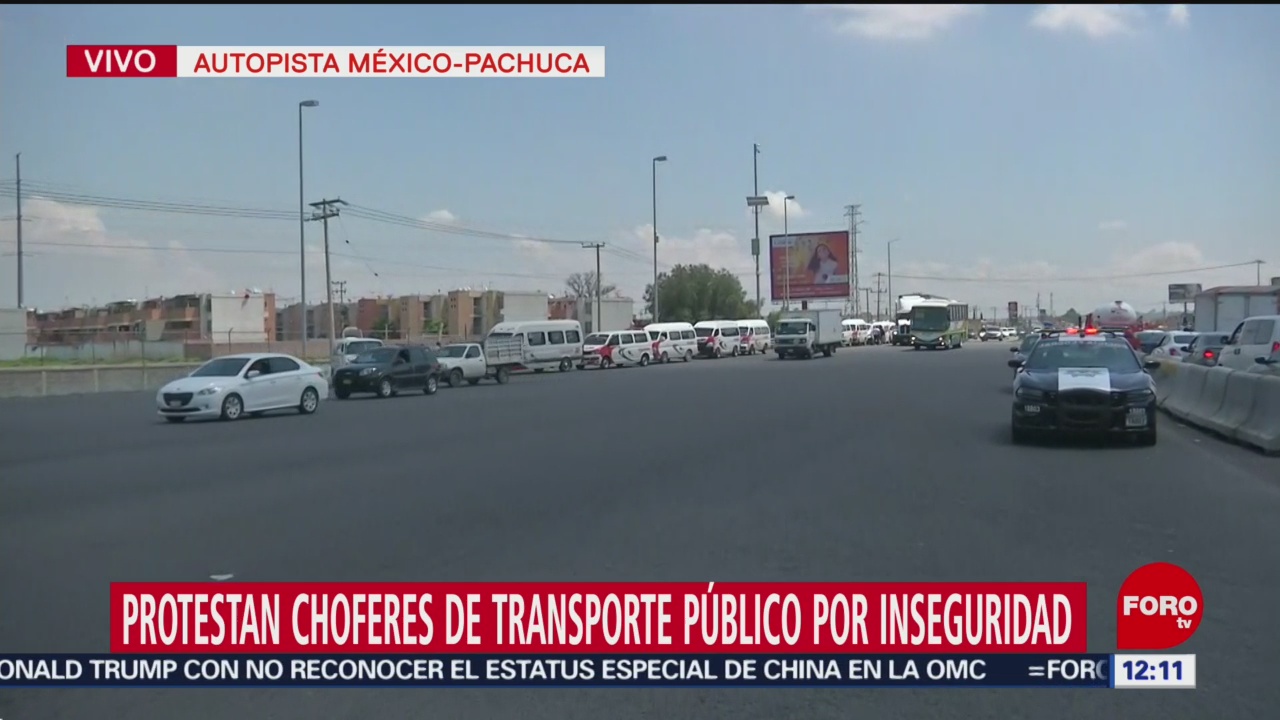 Choferes protestan contra inseguridad en autopista México-Pachuca