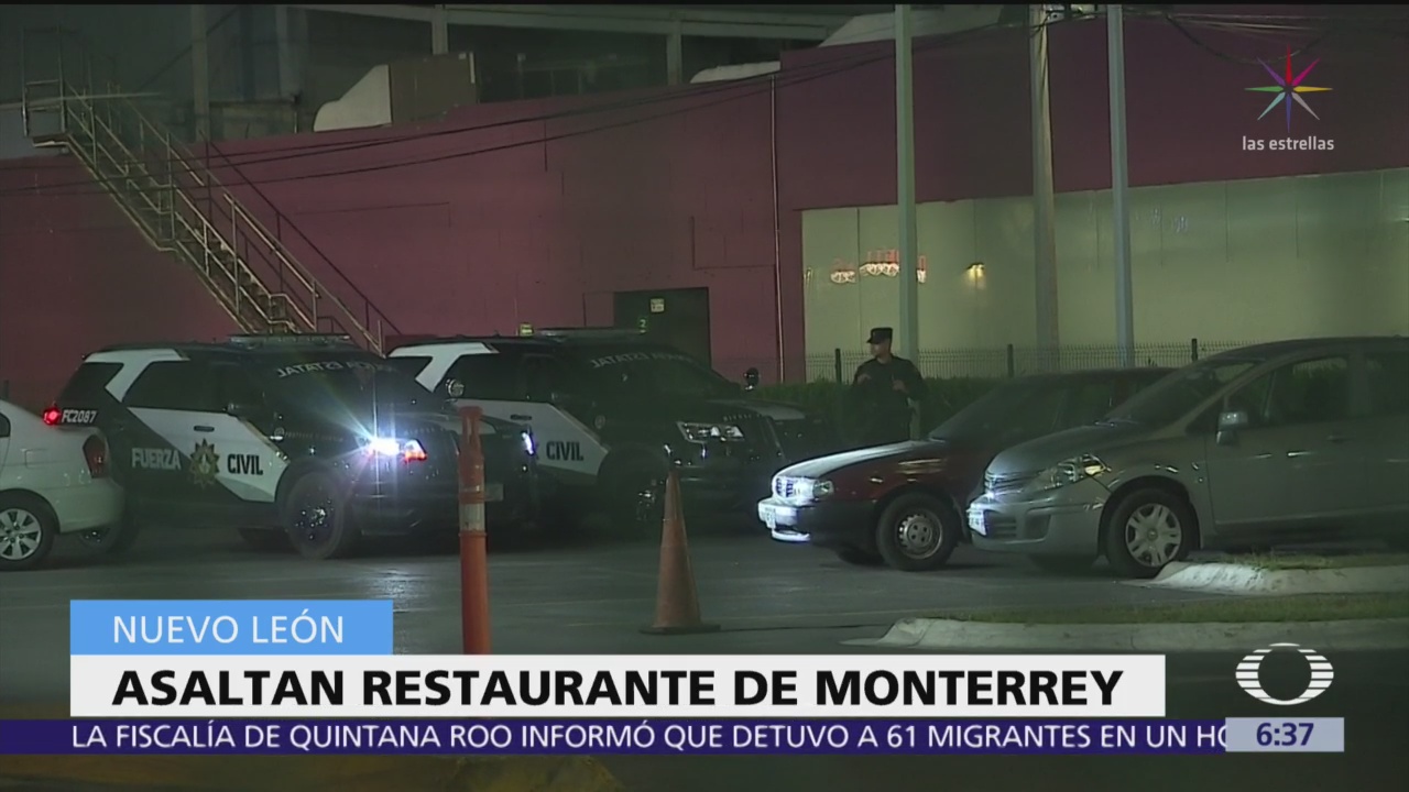 Comando armado asalta restaurante en Monterrey, Nuevo León