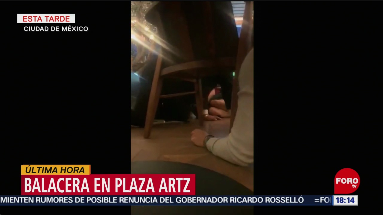 Comensales se tiran bajo las mesas durante balacera en Plaza Artz
