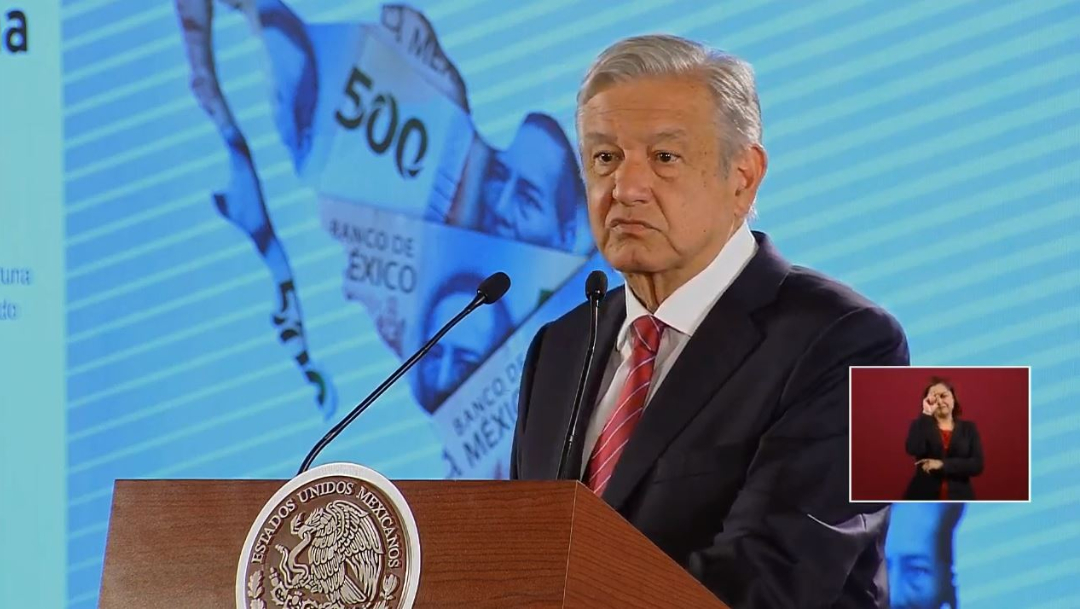 Foto: El presidente Andrés Manuel López Obrador ofrece una conferencia de prensa sobre el crecimiento económico en México, 31 julio 2019
