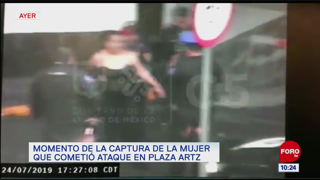 Divulgan video de captura de mujer en ‘Plaza Artz’