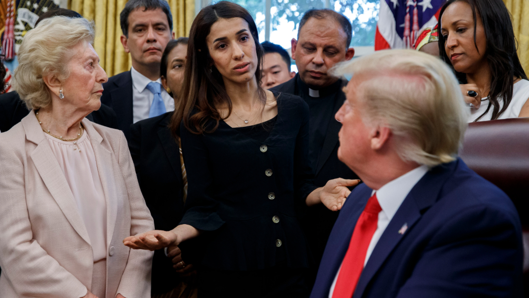 Foto: El presidente Donald Trump tuvo una reunión con la activista iraquí yazidí Nadia Murad en la Casa Blanca, 20 julio 2019