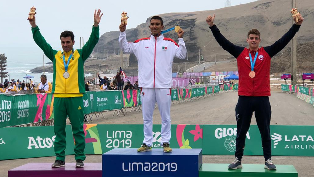 Foto: El mexicano se coronó y se impuso a sus oponentes en la prueba de Ciclismo de Montaña en los Juegos Panamericanos, 28 de julio de 2019 (Conade)