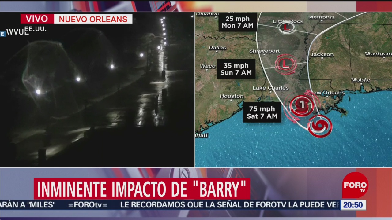 Foto: Alerta Costa Louisiana Estados Unidos Tormenta Barry 12 Julio 2019